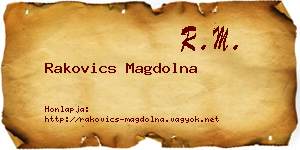 Rakovics Magdolna névjegykártya